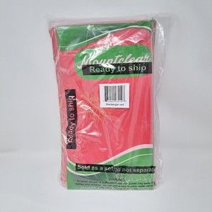 Disposable Plastic Tablecloth Rectangle Red 54" x 108" Set of 12